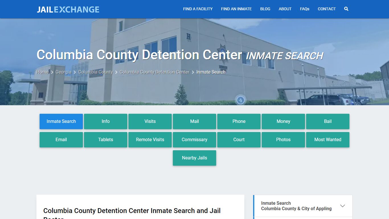 Columbia County Detention Center Inmate Search - Jail Exchange